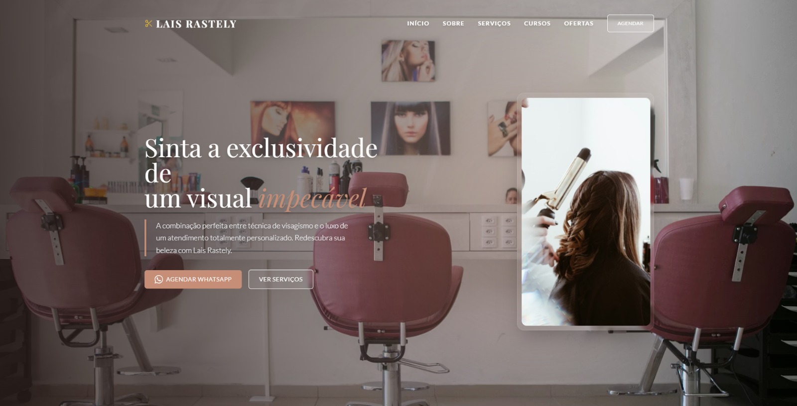 Tela real do projeto Lais Rastely